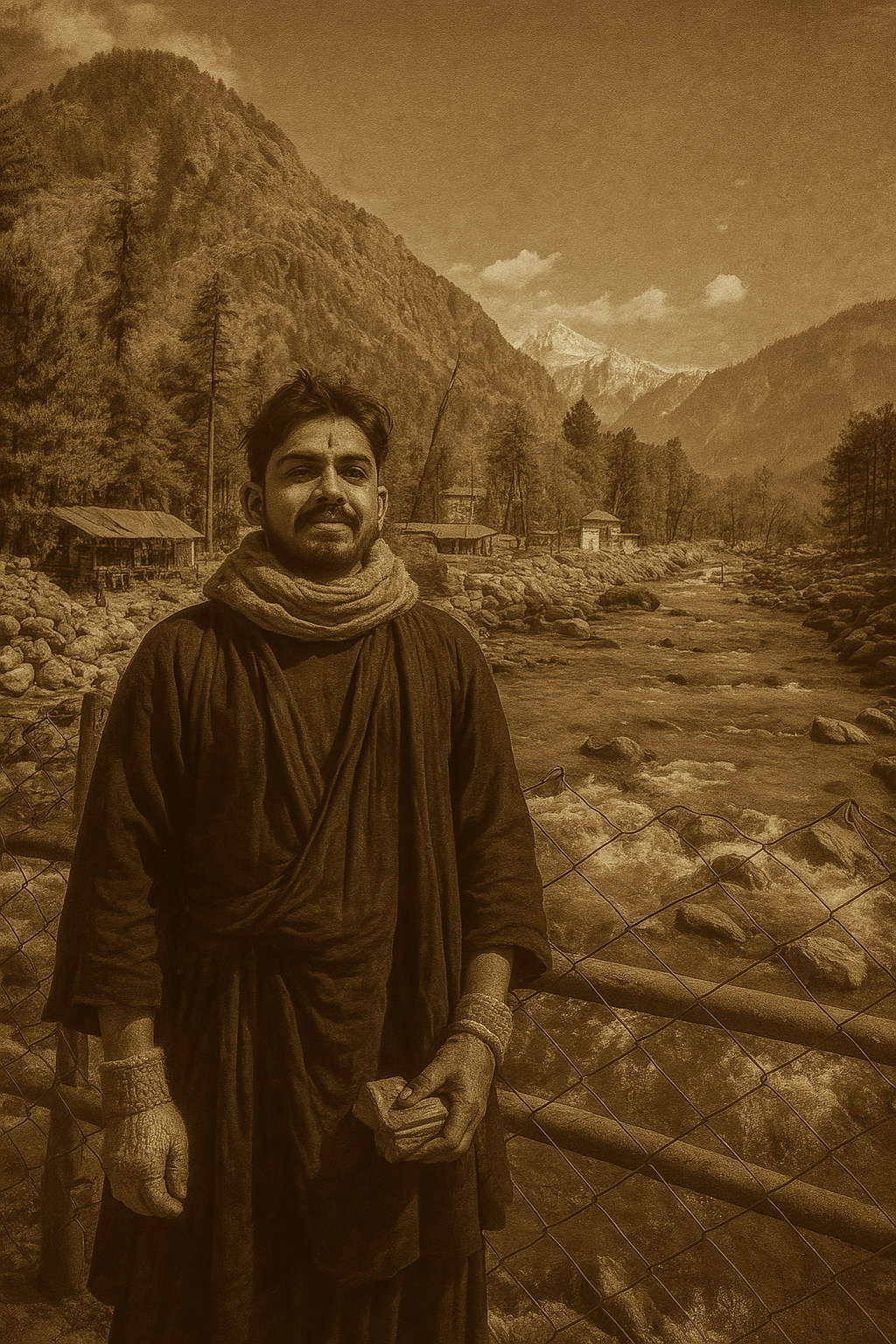 A mystic man in mountains